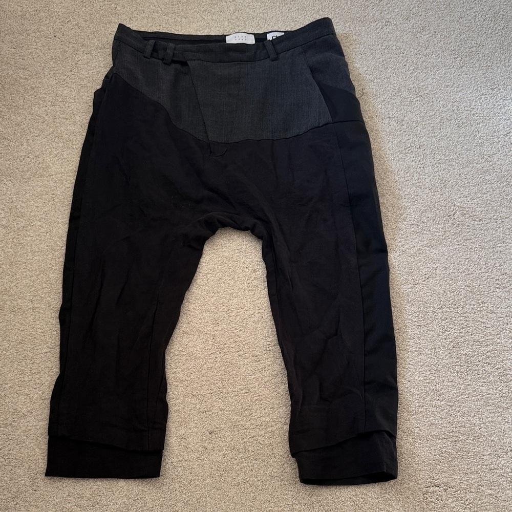 Chapter Two-Tone Black drop crotch pants